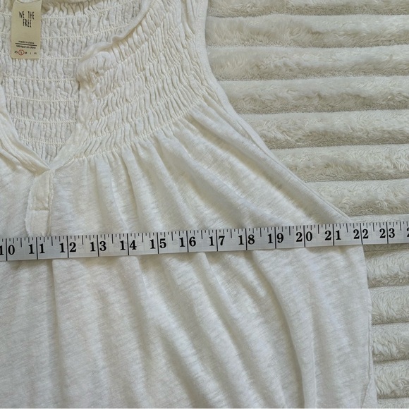 WE THE FREE Sleeveless Blouse Linen Cotton Blend White Small - Picture 5 of 6